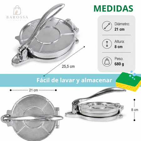 Prensa de masa empanadas 21 cm.