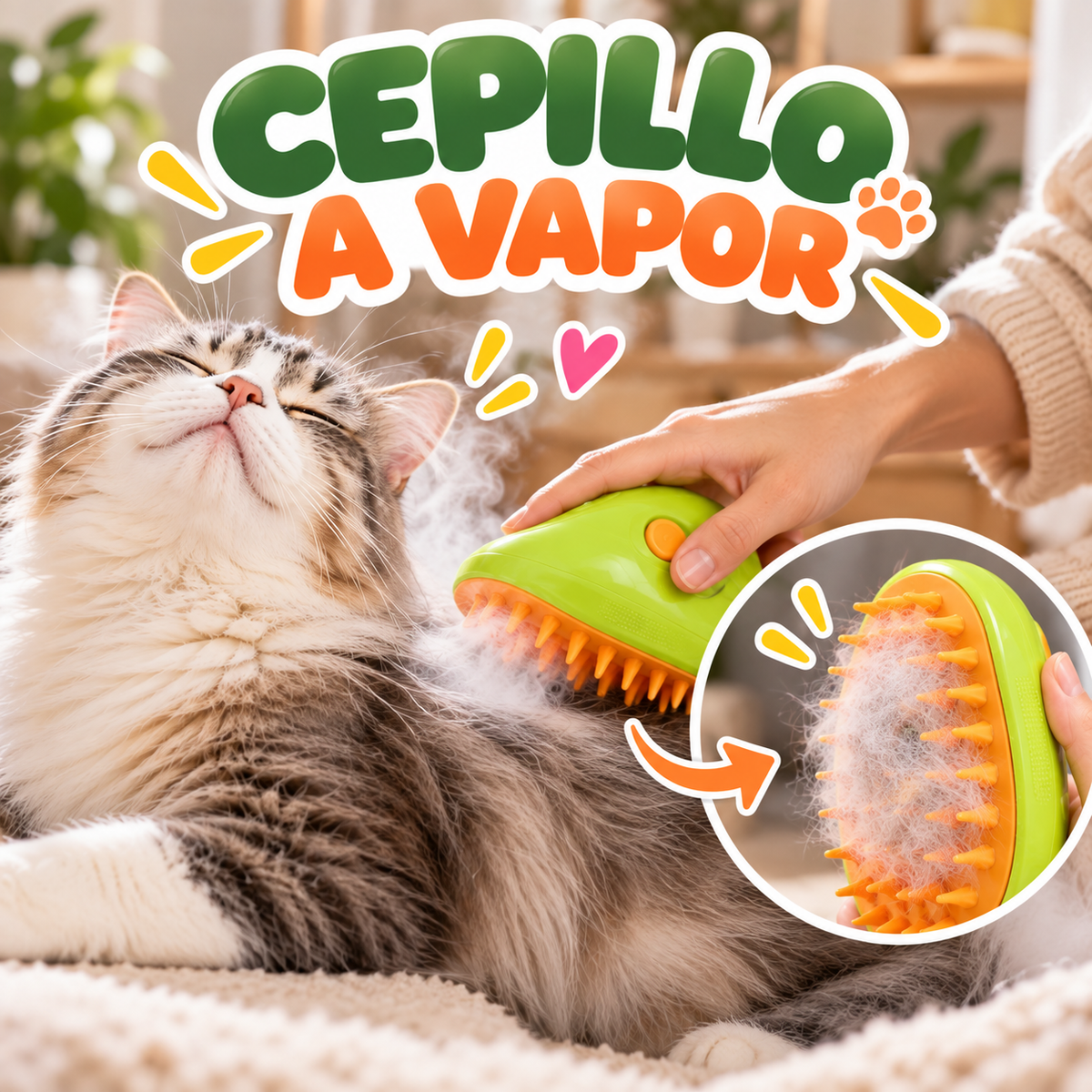 Cepillo a Vapor para Mascota con mango