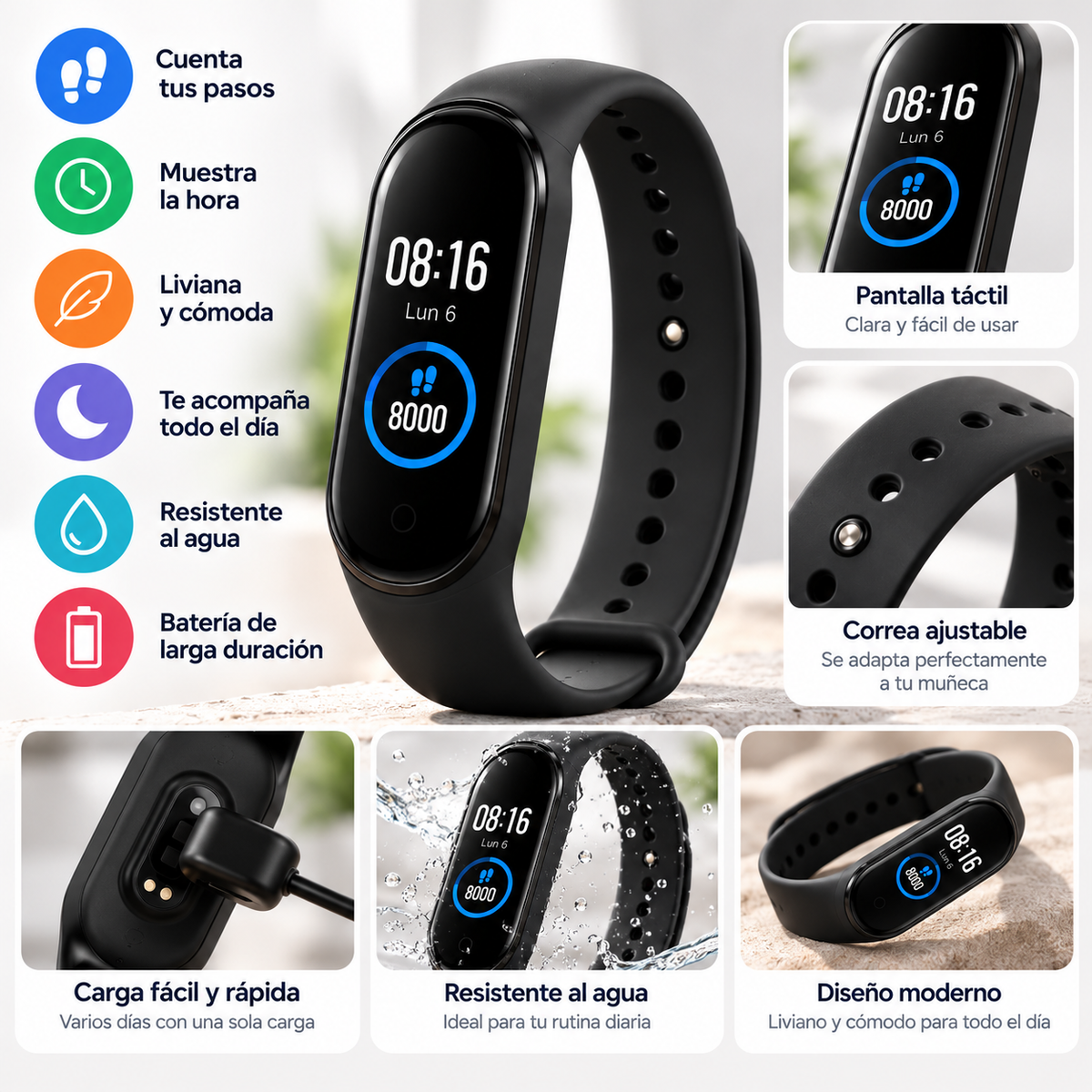 Andar Plus - Cuenta tus pasos, mira la hora
