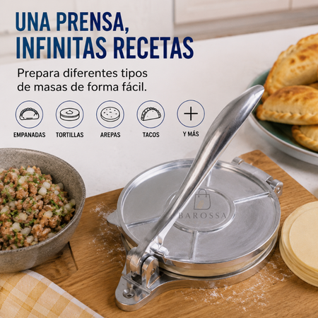 Prensa de masa empanadas 21 cm.