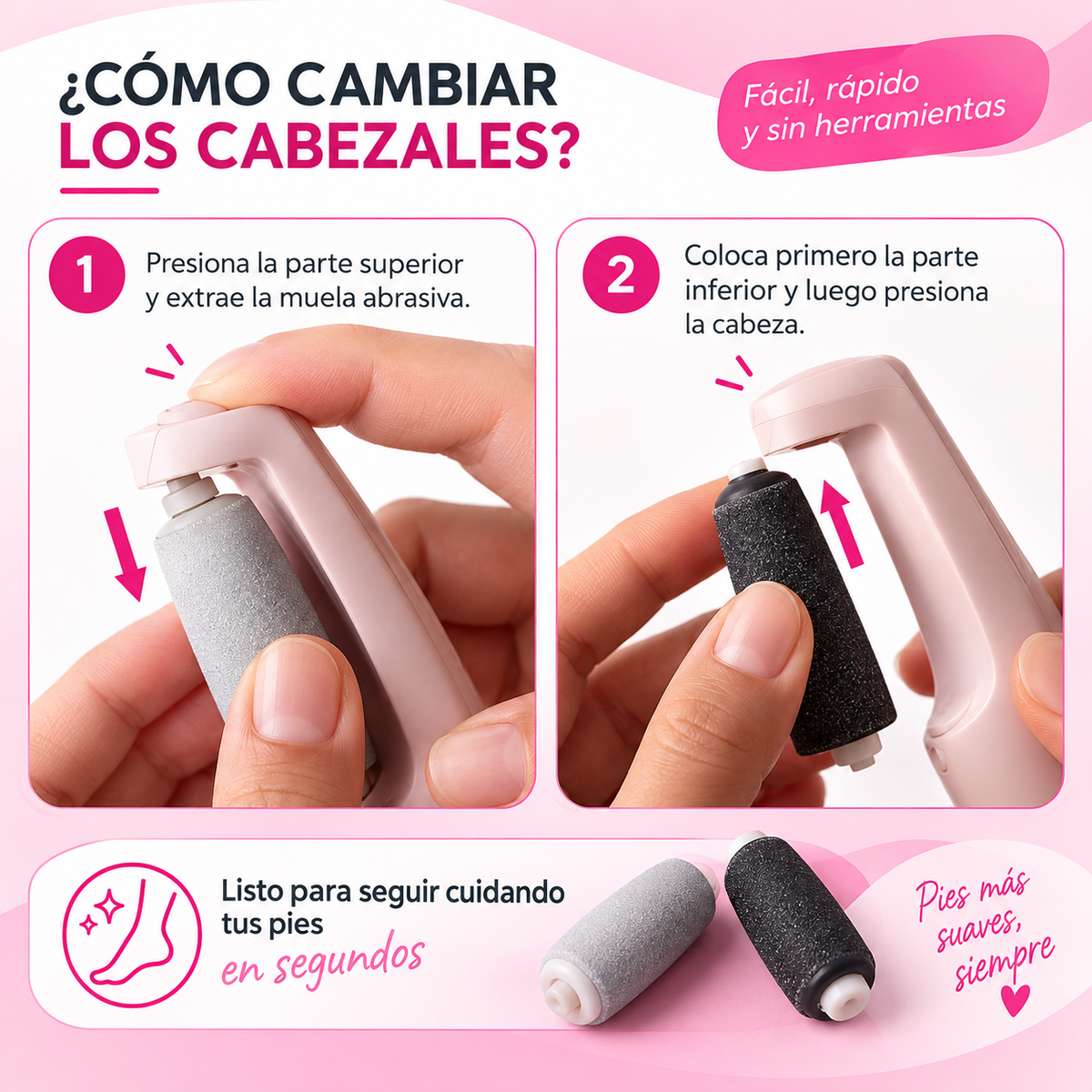 Removedor durezas pies Eléctrico Recargable